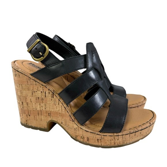 Born Bernese Strappy Cage Open Toe Cork Wedge Sandals Women's Size 9M - Picture 3 of 16